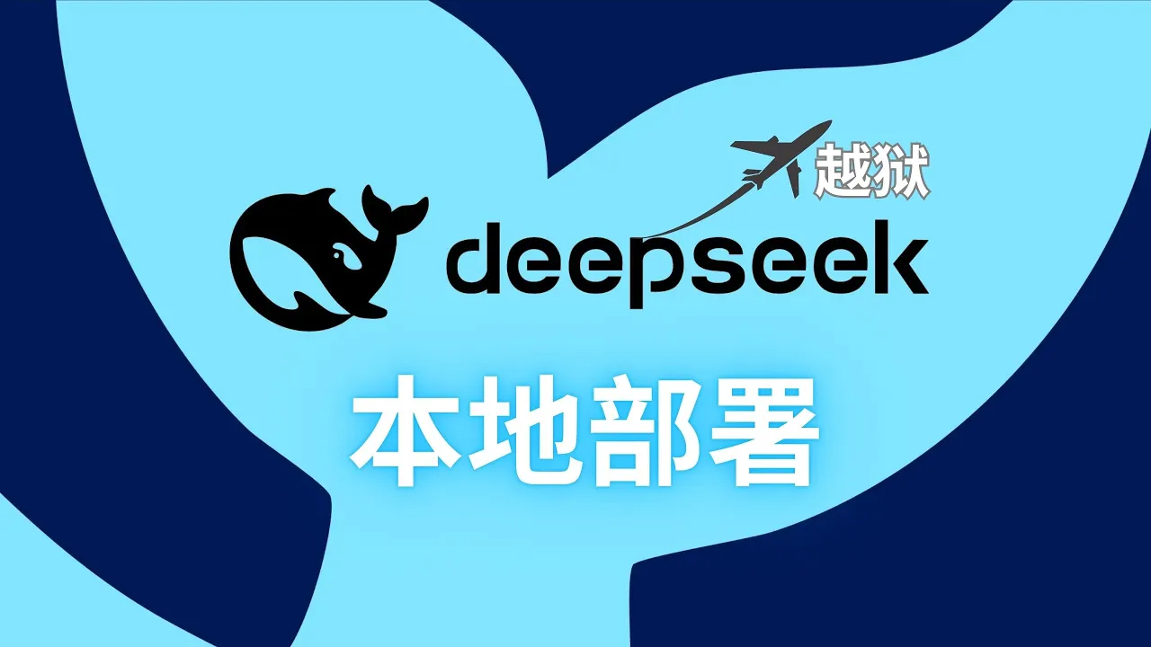 DeepSeek-R1 鲸鱼图案与 Ollama 本地运行主题画面